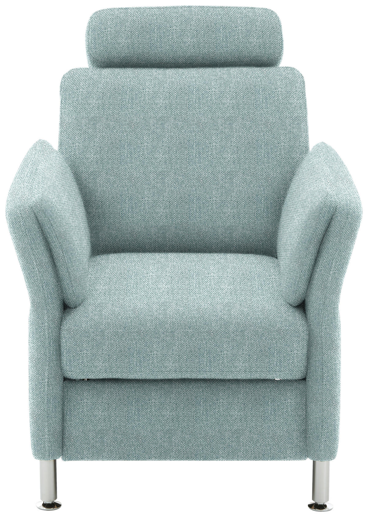 SESSEL in Flachgewebe Hellblau  - Chromfarben/Hellblau, Konventionell, Textil/Metall (86/87/93cm) - Beldomo System