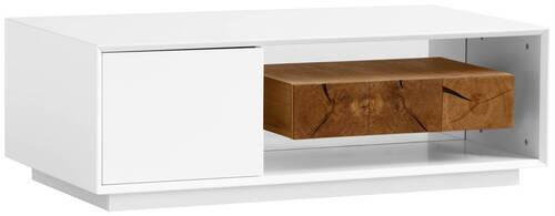 Couchtisch Hasti in Holz, Holzwerkstoff  - Weiss/Eichefarben, Design, Holz/Holzwerkstoff (120/40/60cm) - MID.YOU