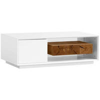 Couchtisch Hasti Eiche furniert rechteckig Weiß, Eichefarben  - Eichefarben/Weiß, Design, Holz/Holzwerkstoff (120/40/60cm) - MID.YOU