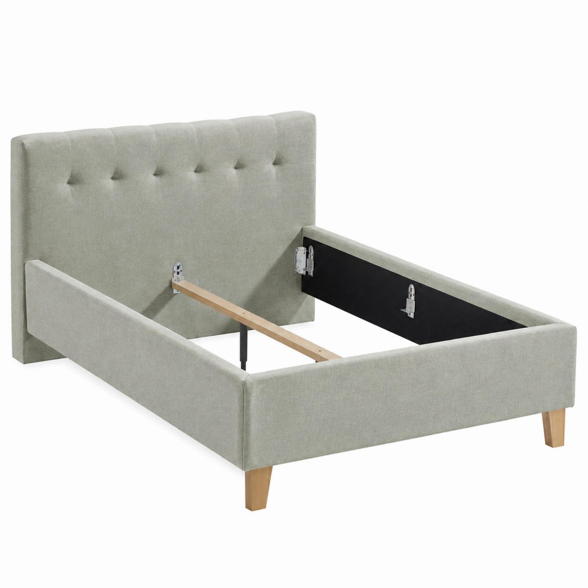 POLSTERBETT 140/200 cm,  in Grau,  - Eichefarben/Grau, MODERN, Holz/Textil (140/200cm) - MID.YOU