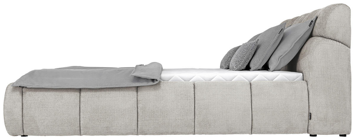 POLSTERBETT 180/200 cm,  in Beige,  - Beige/Schwarz, Design, Kunststoff/Textil (180/200cm) - Esposa