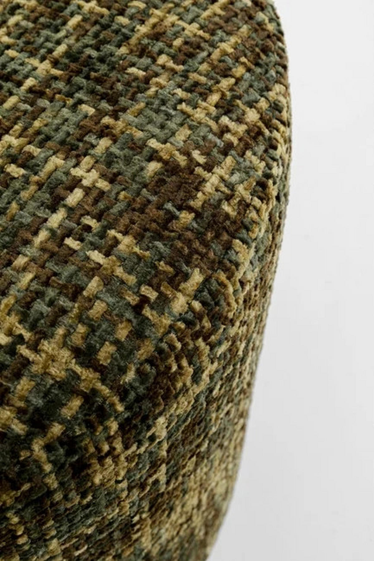 HOCKER in Textil Silberfarben, Dunkelgrün  - Dunkelgrün/Silberfarben, KONVENTIONELL, Textil/Metall (39/47/39cm) - Kare-Design