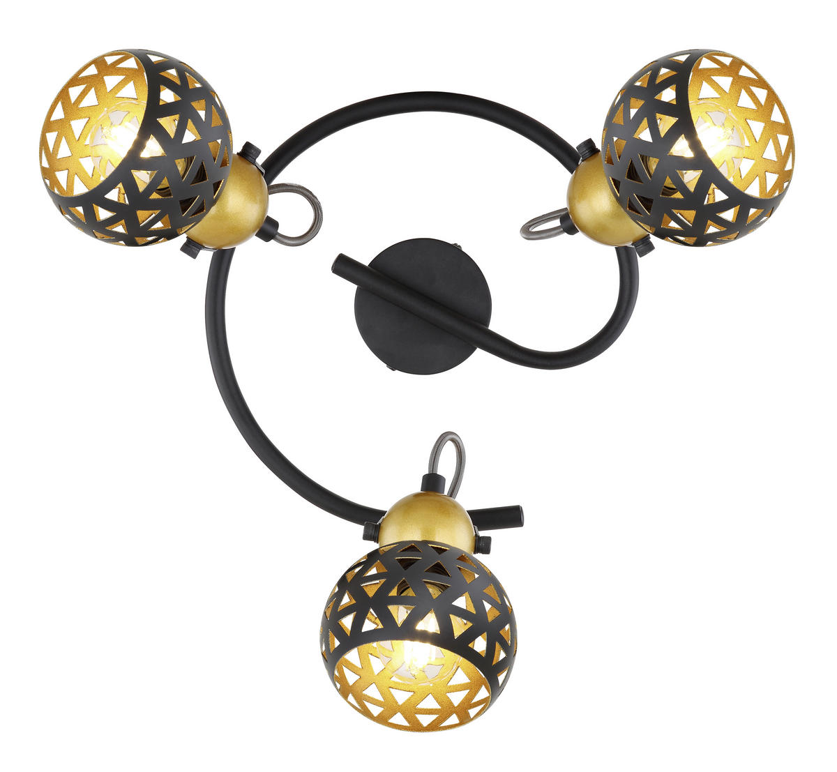 DECKENSTRAHLER - Goldfarben/Schwarz, Basics, Metall (25/17,5cm) - Globo