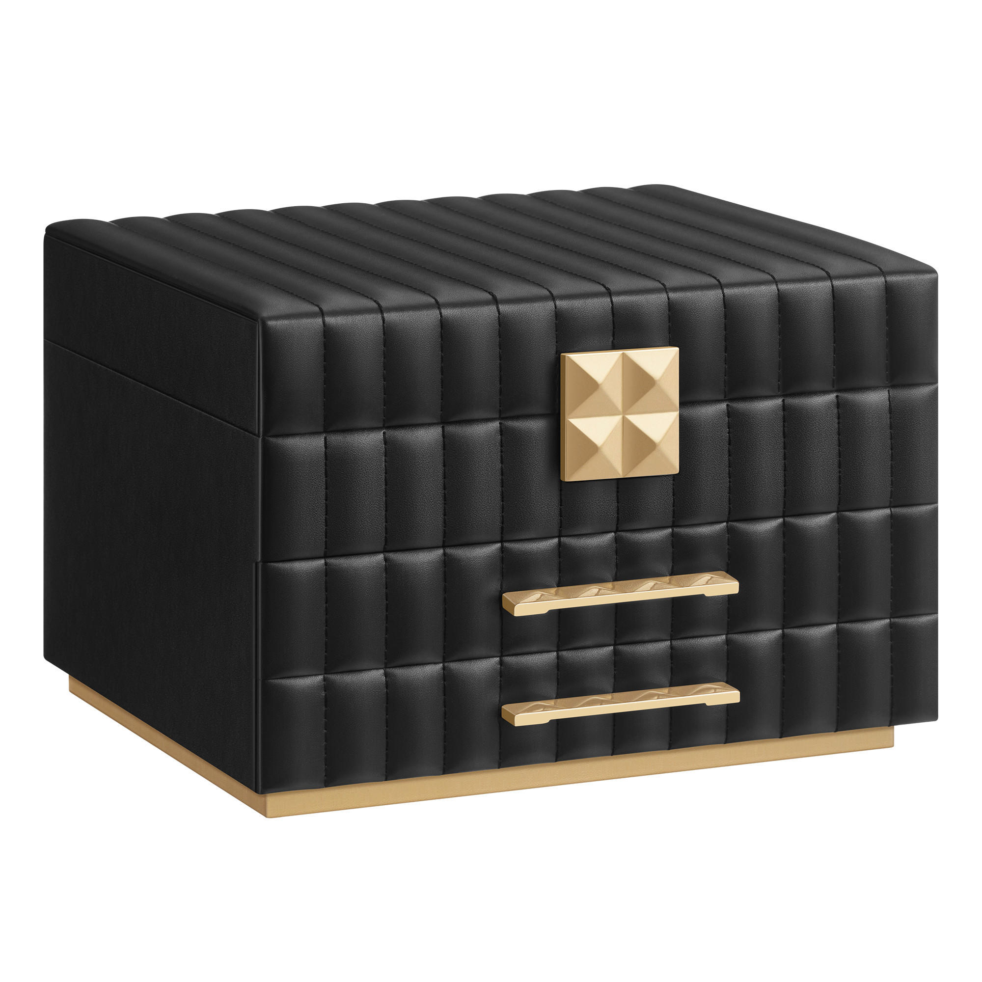 SCHMUCKKÄSTCHEN - Schwarz, LIFESTYLE, Karton/Glas (24/15,8/21,5cm)