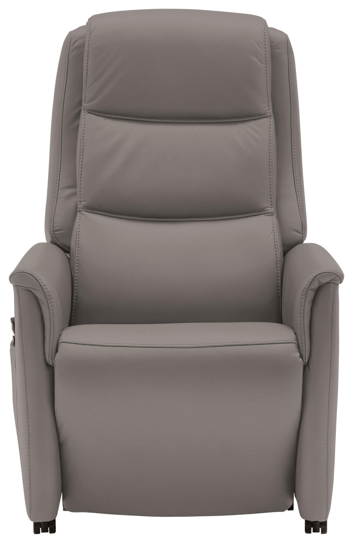 FERNSEHSESSEL Valdera  mit Relaxfunktion, Aufstehhilfe, Rücken echt Echtleder Hellgrau  - Hellgrau/Schwarz, KONVENTIONELL, Leder/Kunststoff (70/107/88cm) - Livetastic