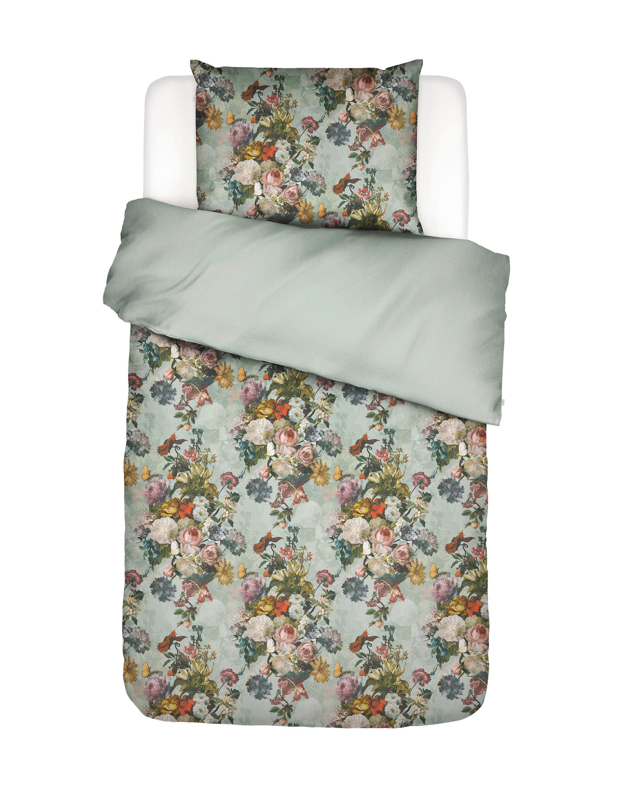 BETTWÄSCHE 135/200 cm F/S 2024 Satin  - Grün, KONVENTIONELL, Textil (135/200cm) - Essenza