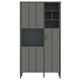 VITRINE in Grau, Grün, Schwarz  - Schwarz/Grau, Design, Glas/Holzwerkstoff (82,1/156/40cm) - Carryhome
