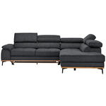 ECKSOFA  in Webstoff Dunkelgrau  282/226 cm  - Dunkelgrau/Schwarz, Natur, Holz/Textil (282/226cm) - Novel