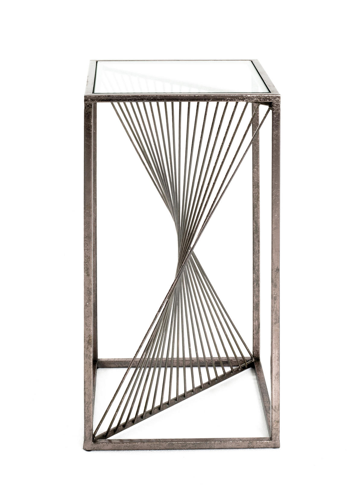 BEISTELLTISCH in Metall, Glas 30/30/60 cm  - Bronzefarben, MODERN, Glas/Metall (30/30/60cm)