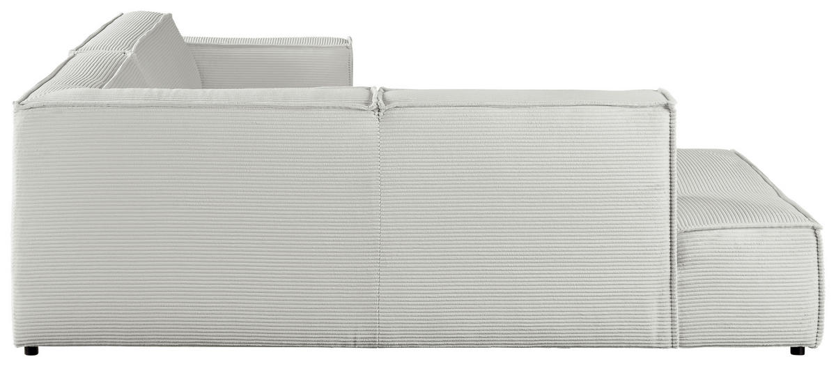 ECKSOFA Hellgrau Cord  - Hellgrau/Schwarz, KONVENTIONELL, Kunststoff/Textil (224/254cm) - Hom`in