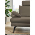 ECKSOFA in Echtleder Greige  310/180 cm  - Greige/Schwarz, Design, Leder/Metall (310/180cm) - Dieter Knoll