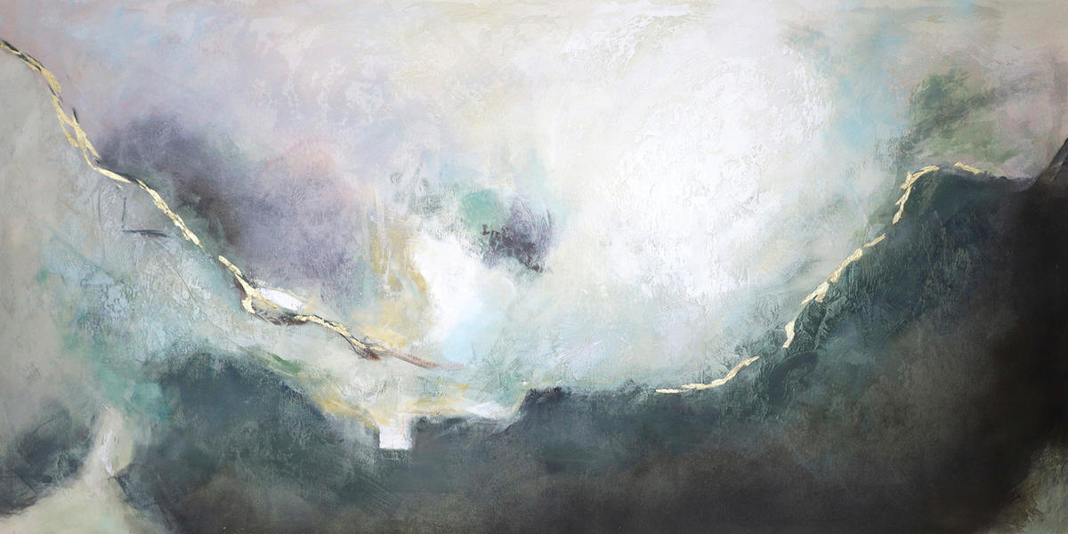 OLEJOMALBA, abstraktní, 150/70 cm  - vícebarevná, Design, kompozitní dřevo/textil (150/70cm) - Monee