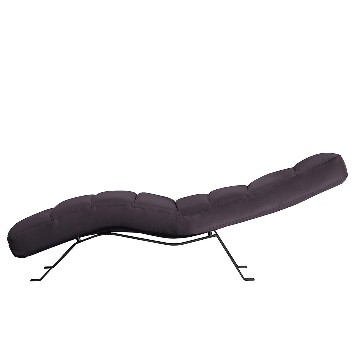 RELAXLIEGE in Echtleder Aubergine  - Aubergine/Schwarz, Design, Leder/Metall (65/65-95/171cm) - Livetastic