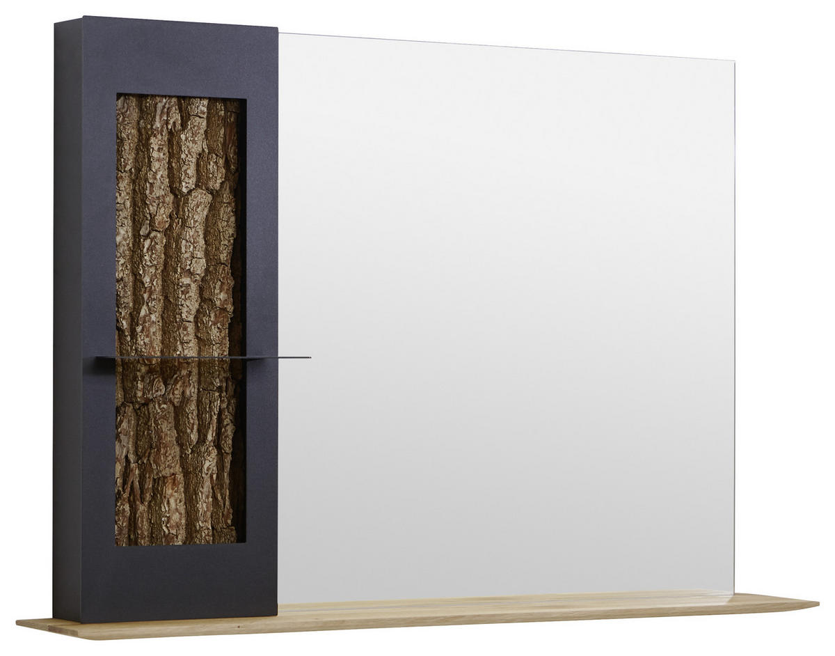 WANDSPIEGEL 117,5/79/22 cm    in rechteckig  - Eichefarben/Anthrazit, Natur, Glas/Holz (117,5/79/22cm) - Valnatura