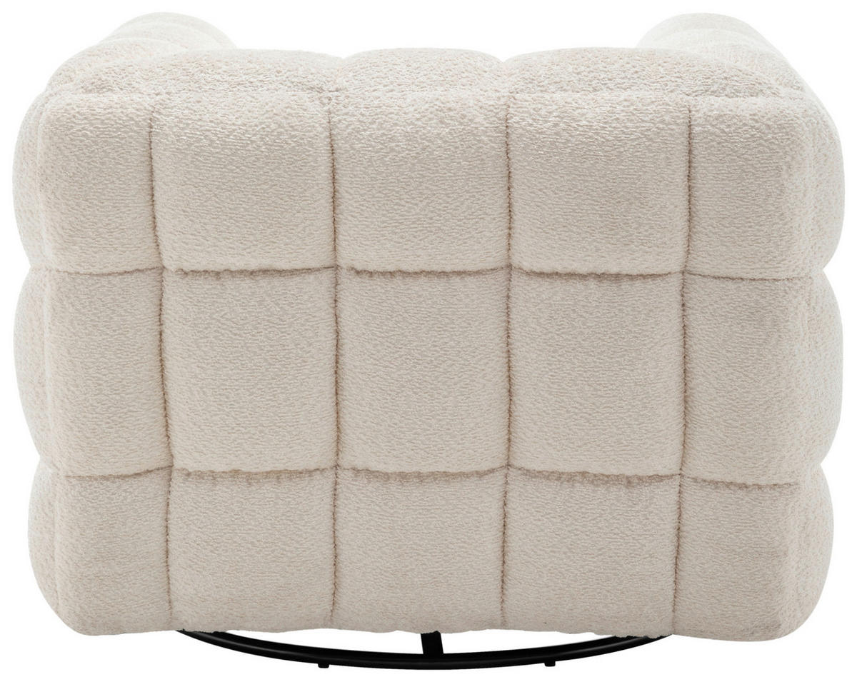 SESSEL in Bouclé Weiß  - Schwarz/Weiß, Design, Textil/Metall (94/83/71cm) - Livetastic