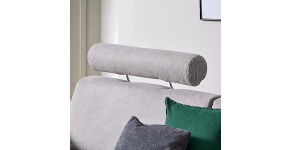 ECKSOFA in Webstoff Platinfarben  257/165 cm  - Platinfarben/Schwarz, Design, Kunststoff/Textil (257/165cm) - Xora