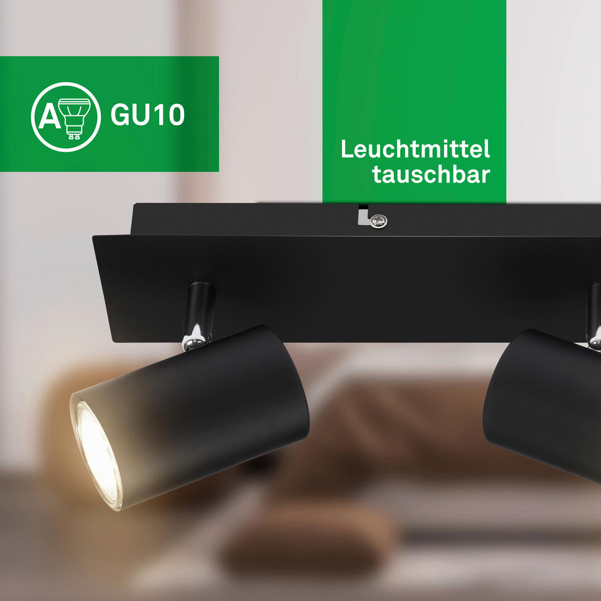 LED-STRAHLER Isil A 45/8/12,3 cm   - Schwarz, Basics, Metall (45/8/12,3cm)
