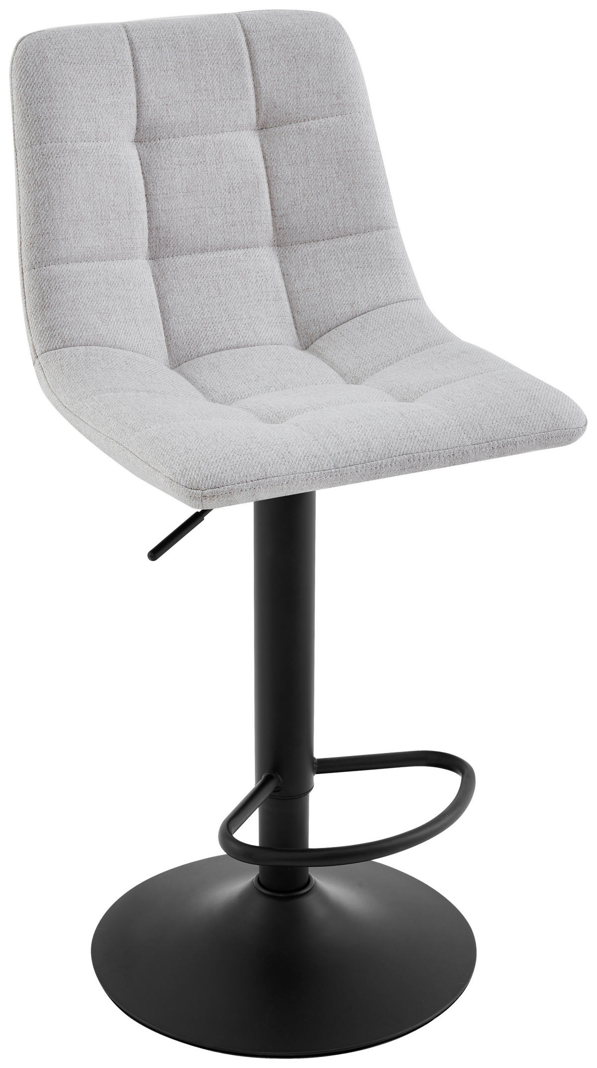 BARHOCKER Webstoff Schwarz, Beige Eisen Sitzfläche 360° drehbar  - Beige/Schwarz, Design, Textil/Metall (43/90-112/47cm) - Stylife