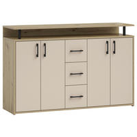 KOMODA S VRATIMA - kašmir/crna, Konvencionalno, pločasti materijal/plastika (139/90/34cm) - Carryhome