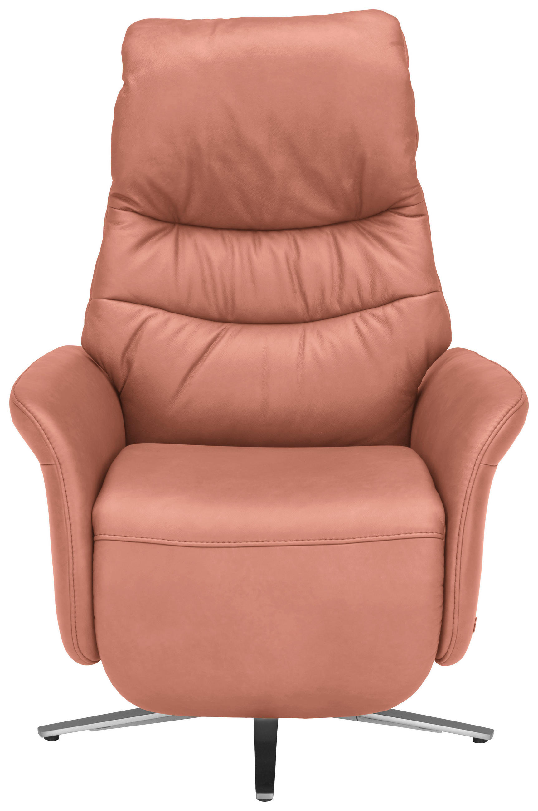 RELAXSESSEL in Leder Koralle  - Edelstahlfarben/Koralle, Design, Leder/Metall (78/117/89cm) - Himolla Komfortklass