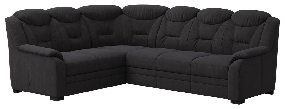 ECKSOFA in Chenille Schwarz  211/263 cm  - Schwarz, Basics, Kunststoff/Textil (211/263cm) - MID.YOU