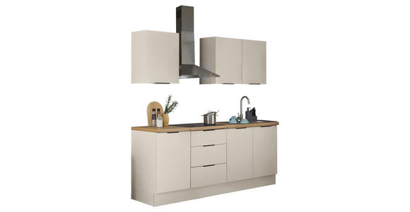 KÜCHENLEERBLOCK in Kaschmir - Kaschmir/Schwarz, Basics, Holzwerkstoff/Metall (210/211/60cm) - Xora