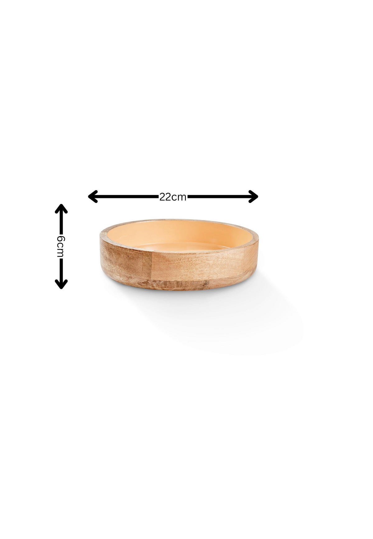 DEKOSCHALE - Aprikose/Mokka, Basics, Holz (22/6cm) - FYNCH-HATTON