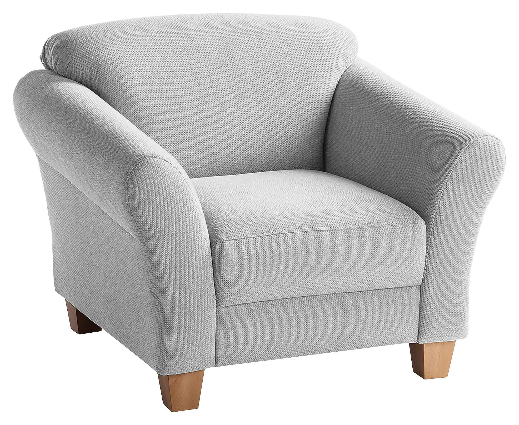 SESSEL in Flachgewebe Silberfarben  - Silberfarben/Naturfarben, KONVENTIONELL, Holz/Textil (101/84/89cm) - Sit & More