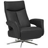 RELAXSESSEL in Leder Anthrazit  - Chromfarben/Anthrazit, Design, Leder/Metall (74/105/82cm) - Welnova