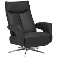 RELAXSESSEL in Leder Anthrazit  - Chromfarben/Anthrazit, Design, Leder/Metall (74/105/82cm) - Welnova