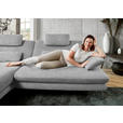 ECKSOFA  in Velours Hellgrau  184/284 cm  - Hellgrau/Schwarz, Design, Textil/Metall (184/284cm) - Dieter Knoll