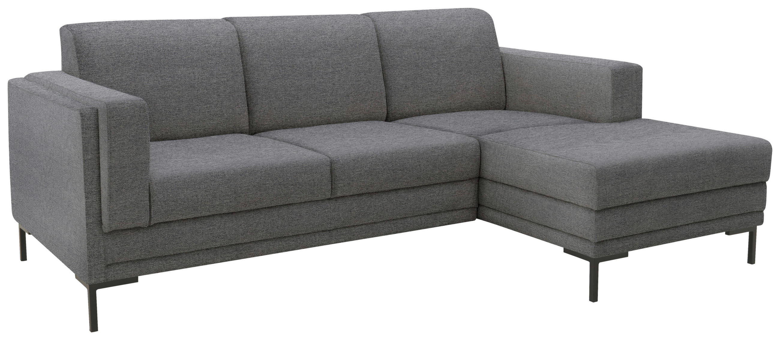 ECKSOFA Looks VII Grau Webstoff  - Schwarz/Grau, Design, Textil/Metall (214/146cm) - LOOKS by W.Joop