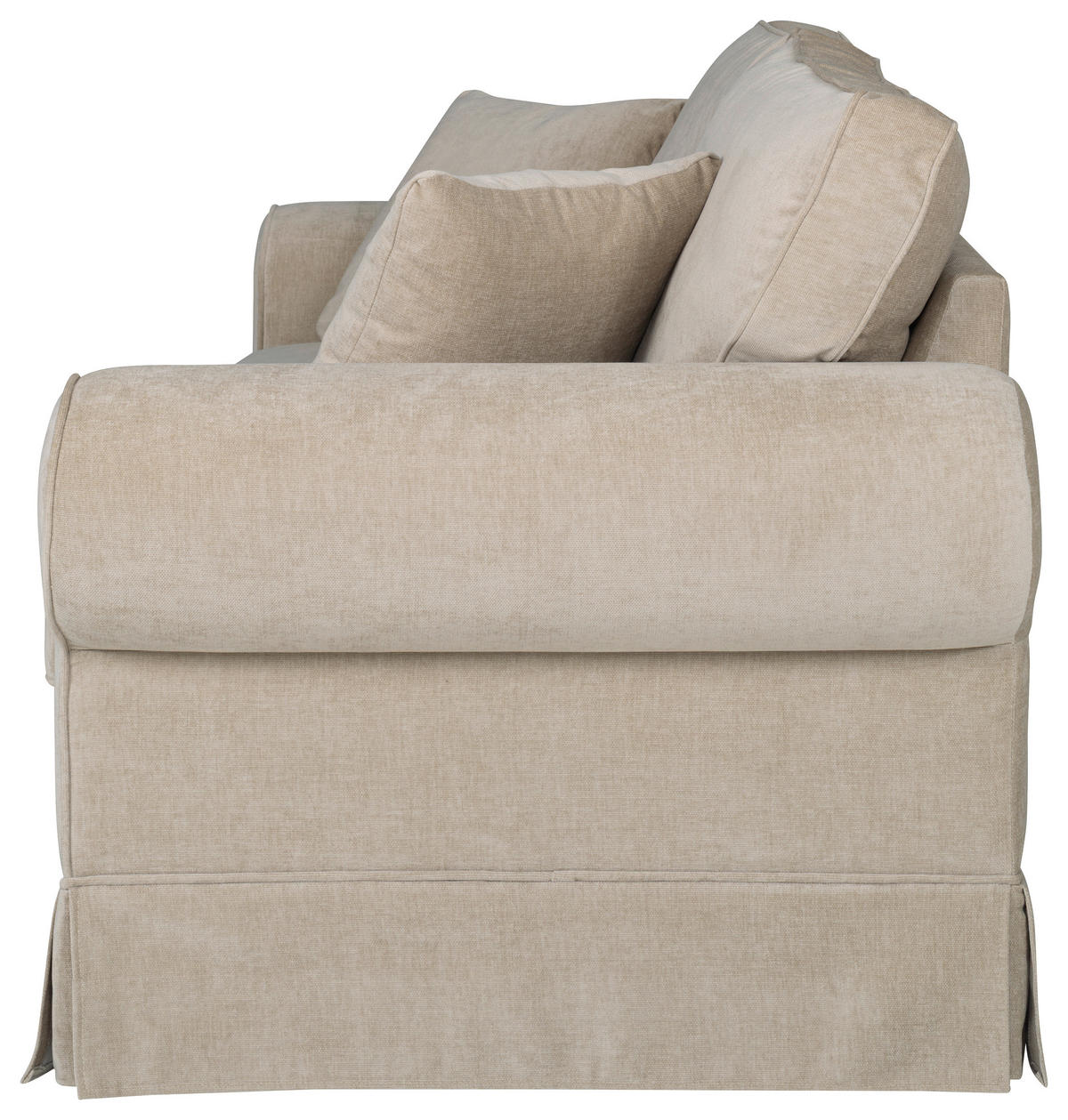 3-SITZER-SOFA Chenille Beige  - Beige/Naturfarben, Design, Holz/Textil (222/91/91cm)