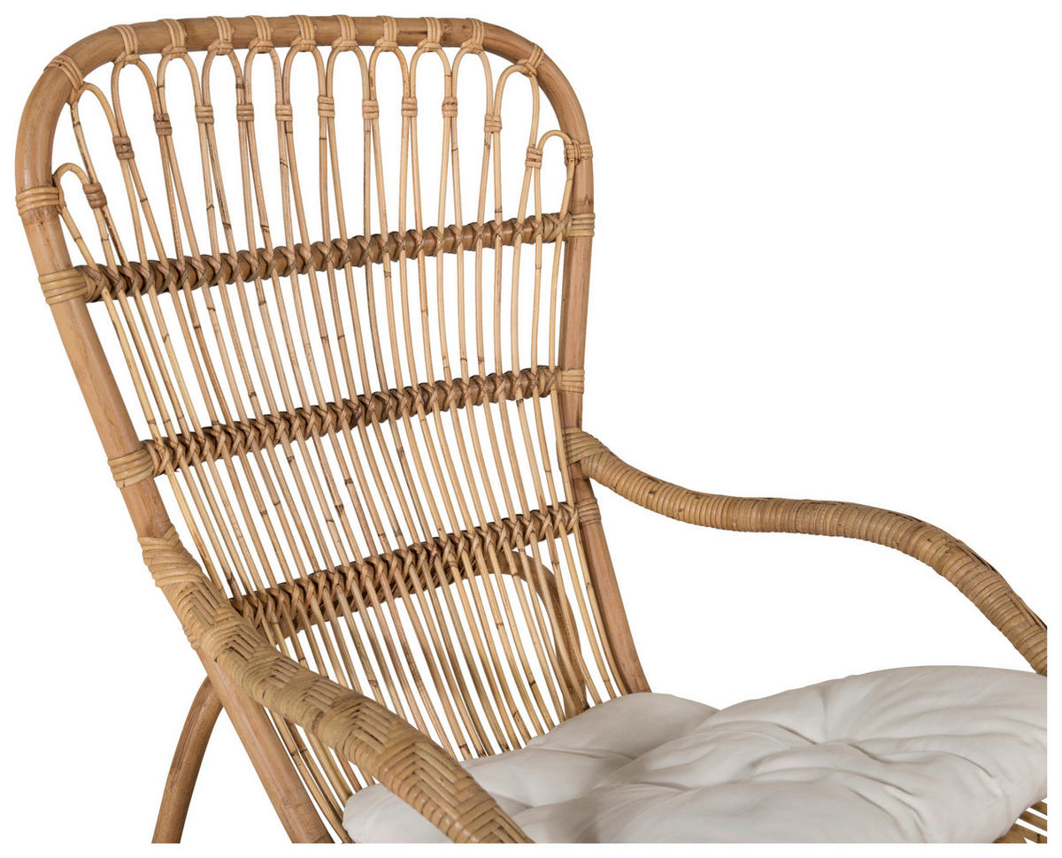 LOUNGESESSEL in Holz Braun, Weiß  - Braun/Weiß, KONVENTIONELL, Holz (66/95/131cm) - Gardenson