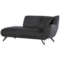 CHAISELONGUE TABALUGA TABALUGA Mikrofaser Anthrazit  - Anthrazit/Schwarz, Design, Textil/Metall (190/90/95cm) - Carryhome
