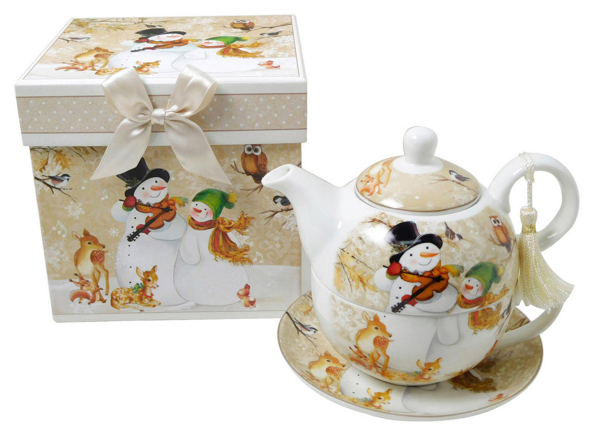 ČAJOVÁ SOUPRAVA PRO JEDNOHO 490 ml - vícebarevná, Trend, keramika (17/14cm) - X-Mas