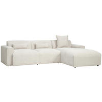 ECKSOFA in Cord Beige  - Beige/Schwarz, Design, Kunststoff/Textil (303/196cm) - Livetastic
