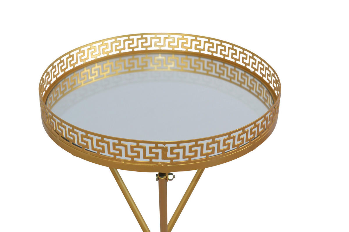 BEISTELLTISCH 40/40/71 cm Goldfarben rund  - Goldfarben, Design, Glas/Metall (40/40/71cm) - MID.YOU