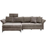 ECKSOFA Taupe Chenille  - Taupe/Schwarz, KONVENTIONELL, Textil/Metall (291/153cm) - Hom`in