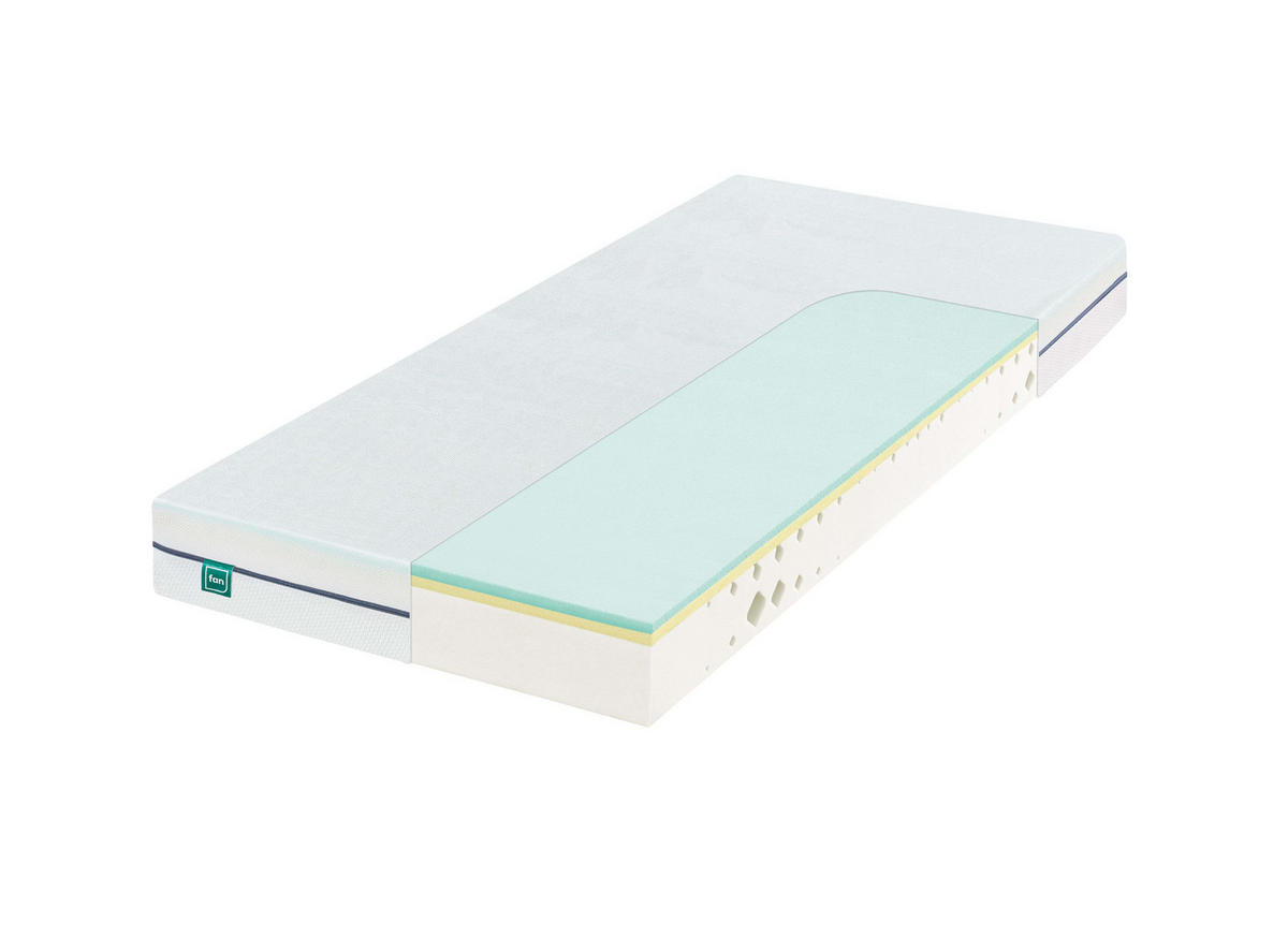 TASCHENFEDERKERNMATRATZE 90/200 cm Höhe ca. 18 cm  - Weiß, Basics, Textil (90/200cm) - FAN