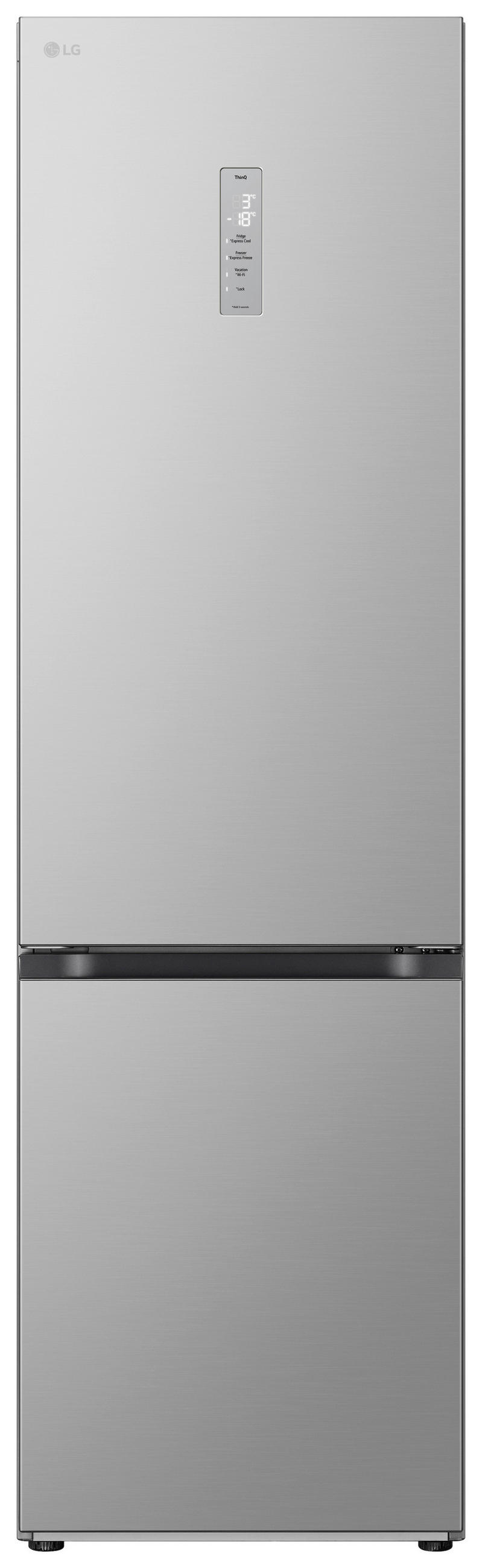 KÜHL-GEFRIER-KOMBINATION 59.5/203/75 cm GBV7270CPY  - Edelstahlfarben, Trend, Glas/Kunststoff (59.5/203/75cm) - LG