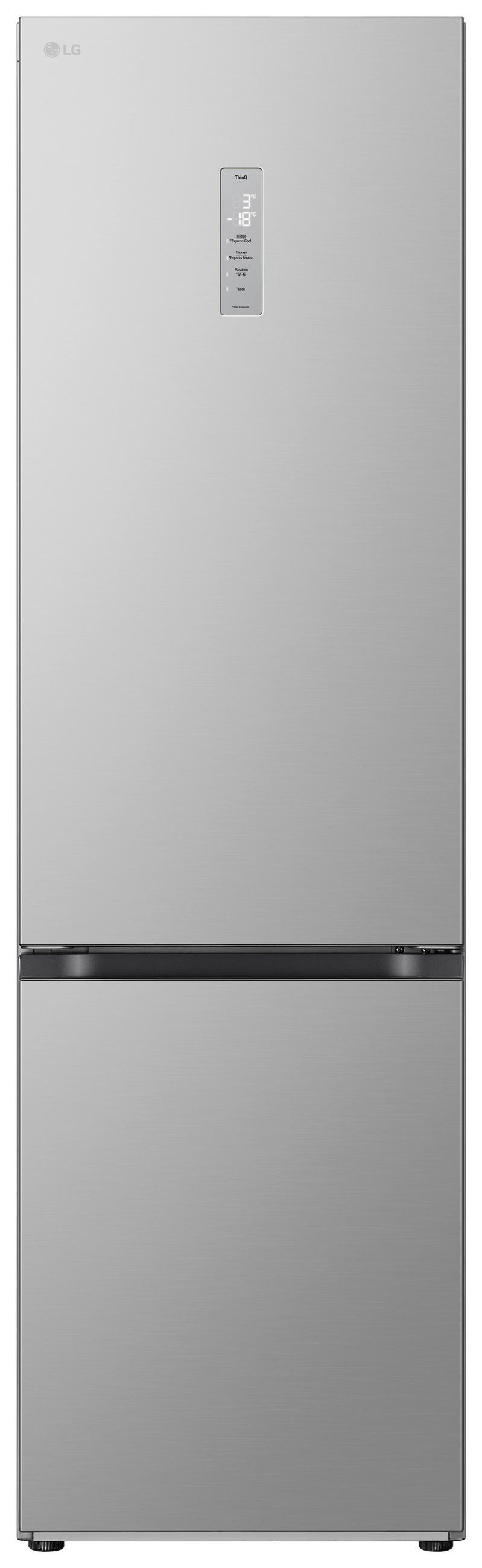 KÜHL-GEFRIER-KOMBINATION 59.5/203/75 cm GBV7270CPY  - Edelstahlfarben, Trend, Glas/Kunststoff (59.5/203/75cm) - LG