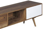 Lowboard "WL1.974" , Sheesham massiv Sheeshamfarben  - Sheeshamfarben/Weiß, Design, Holz (140/45/35cm) - MID.YOU