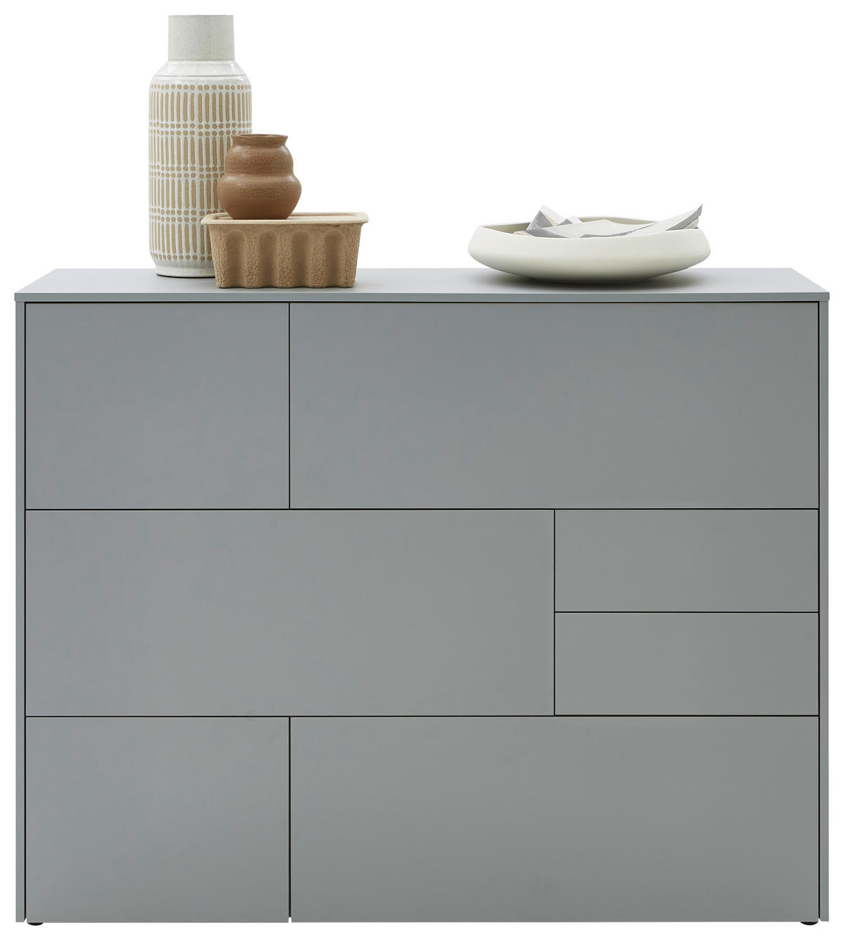 COMODĂ ÎNALTĂ 139/109/41 cm  - culoare lemn stejar/negru, Design, plastic/material pe bază de lemn (139/109/41cm) - Voleo