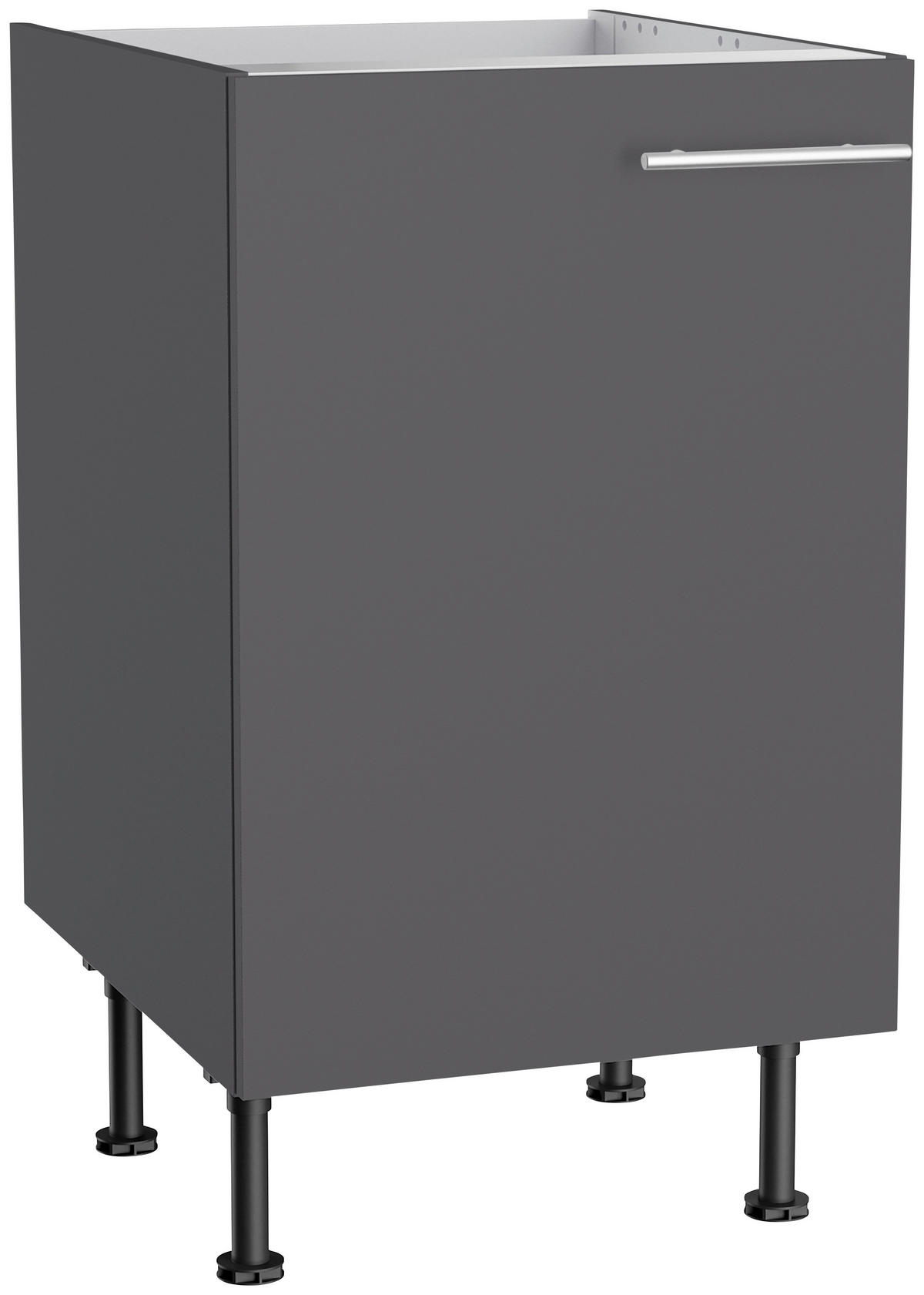 KÜCHENBLOCK 270 cm   in Anthrazit  - Edelstahlfarben/Eichefarben, Basics, Holzwerkstoff/Metall (270cm) - Optifit