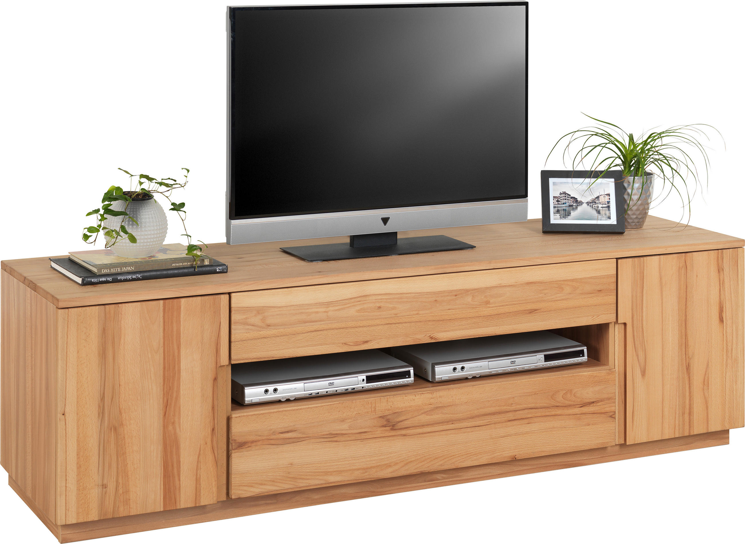 LOWBOARD Kernbuche teilmassiv Buchefarben - Buchefarben, Trend, Holz/Holzwerkstoff (180/53,3/49,5cm) - Linea Natura