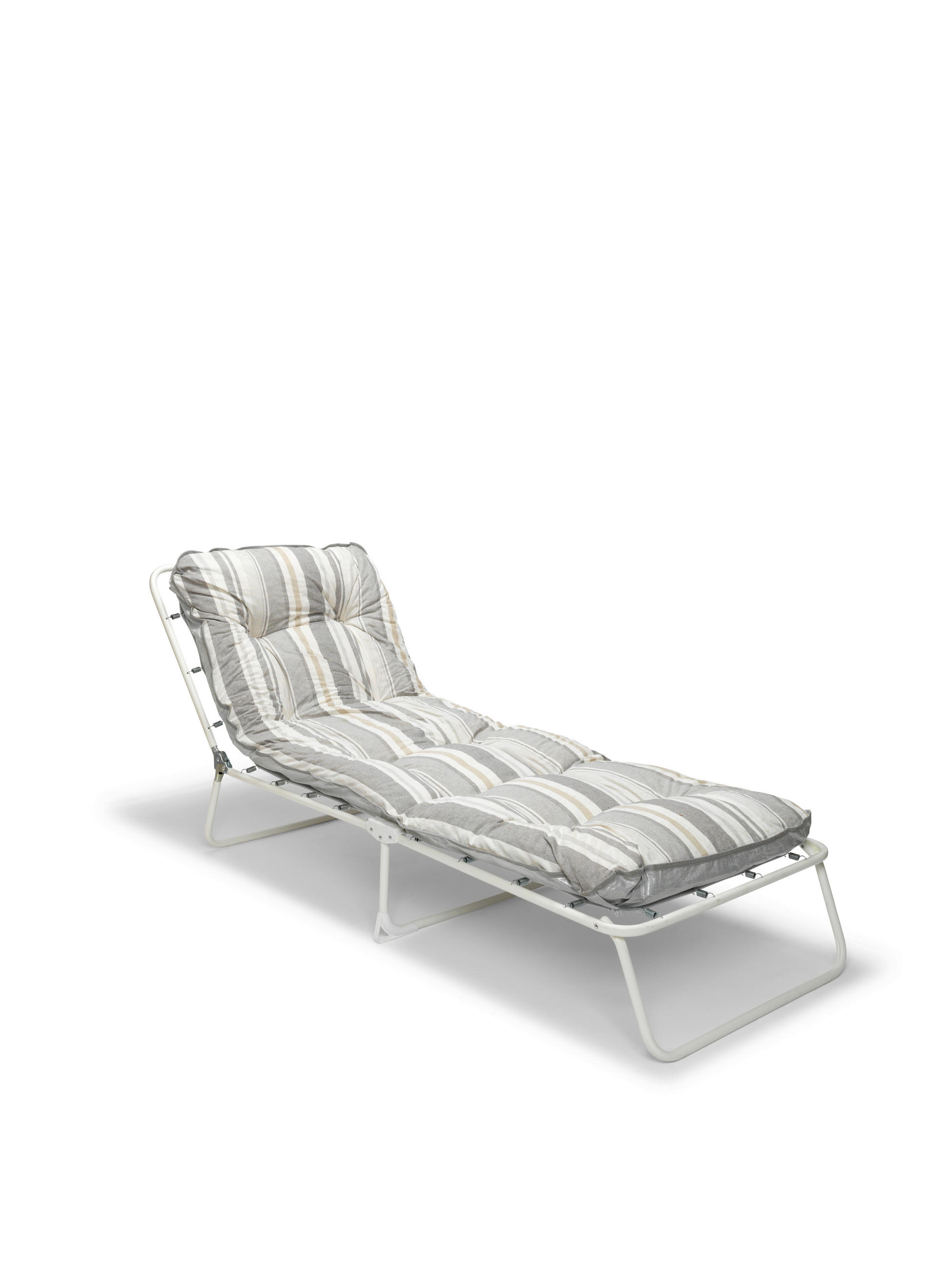 SONNENLIEGE 60/38/180 cm  - Weiß/Grau, Basics, Textil/Metall (60/38/180cm)