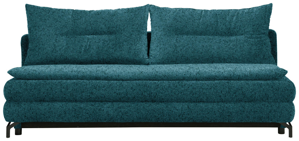 KANAPÉÁGY olajkék  - olajkék/fekete, Modern, textil/fém (208/73/92/102cm) - Novel