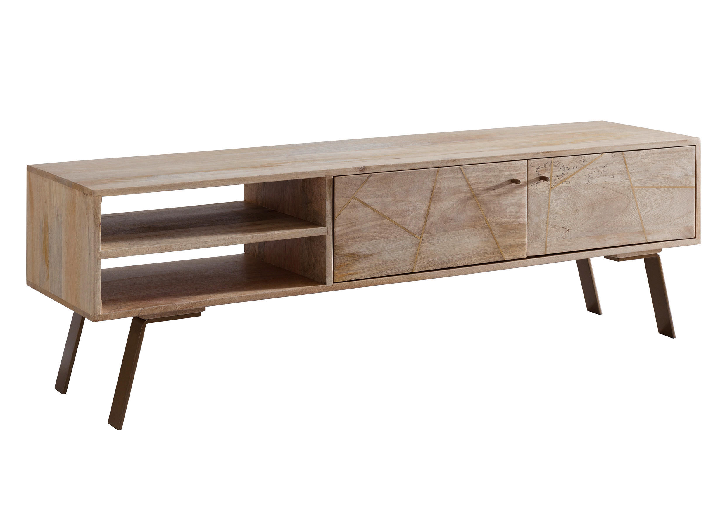 TV-SZEKRÉNY 145/47/35 cm  - barna/arany, Design, fém/fa (145/47/35cm) - MID.YOU