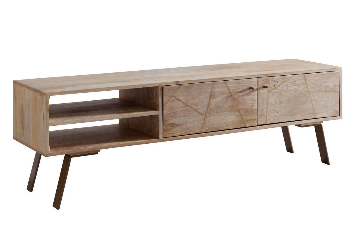 TV-SZEKRÉNY 145/47/35 cm  - barna/arany, Design, fém/fa (145/47/35cm) - MID.YOU